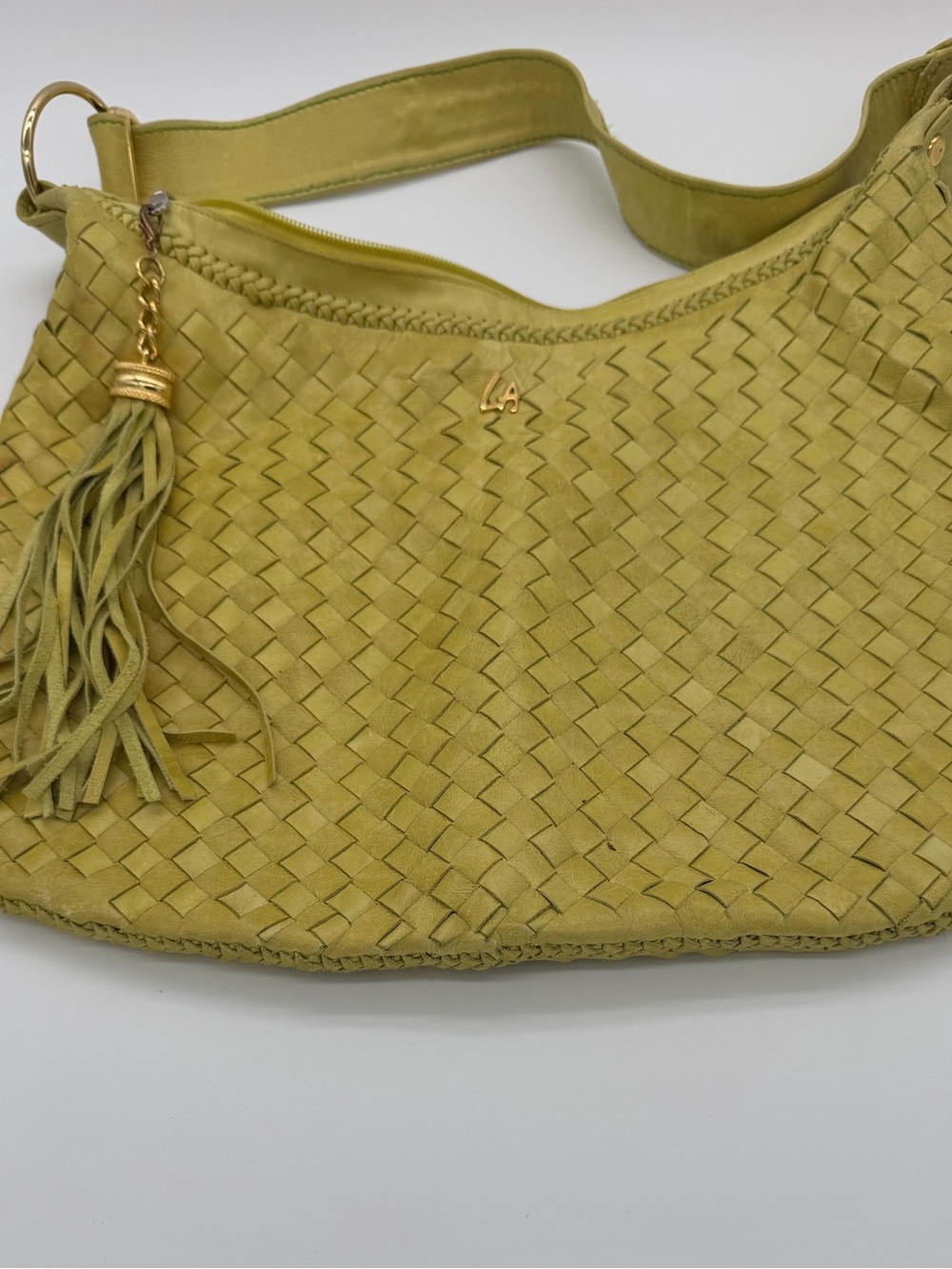 Woven Shoulder Bag in Olive Green by (Unknown) - Picture 3 of 6
